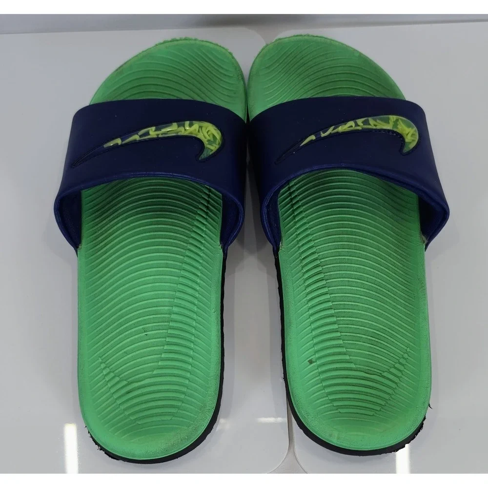 Nike Kawa Slide Kid's Size 10 Blue Green AJ7293 400
